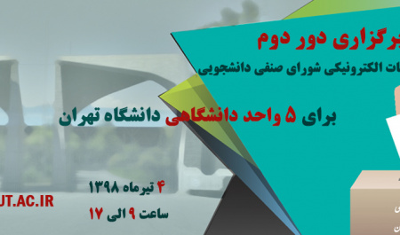 برگزاری انتخابات مرحله دوم شورای صنفی دانشجویی دانشکده/پردیس و خوابگاه سطح شهر